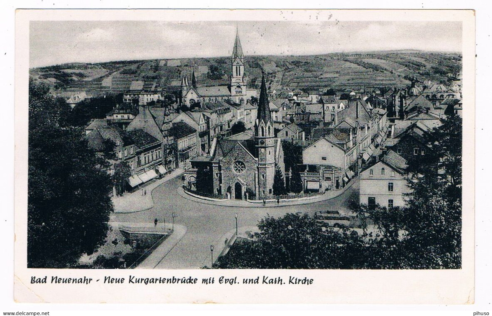 D-17158  BAD NEUENAHR : Neue Kurgartenbrücke Mit Evgl. Und Kath. Kirche - Bad Neuenahr-Ahrweiler