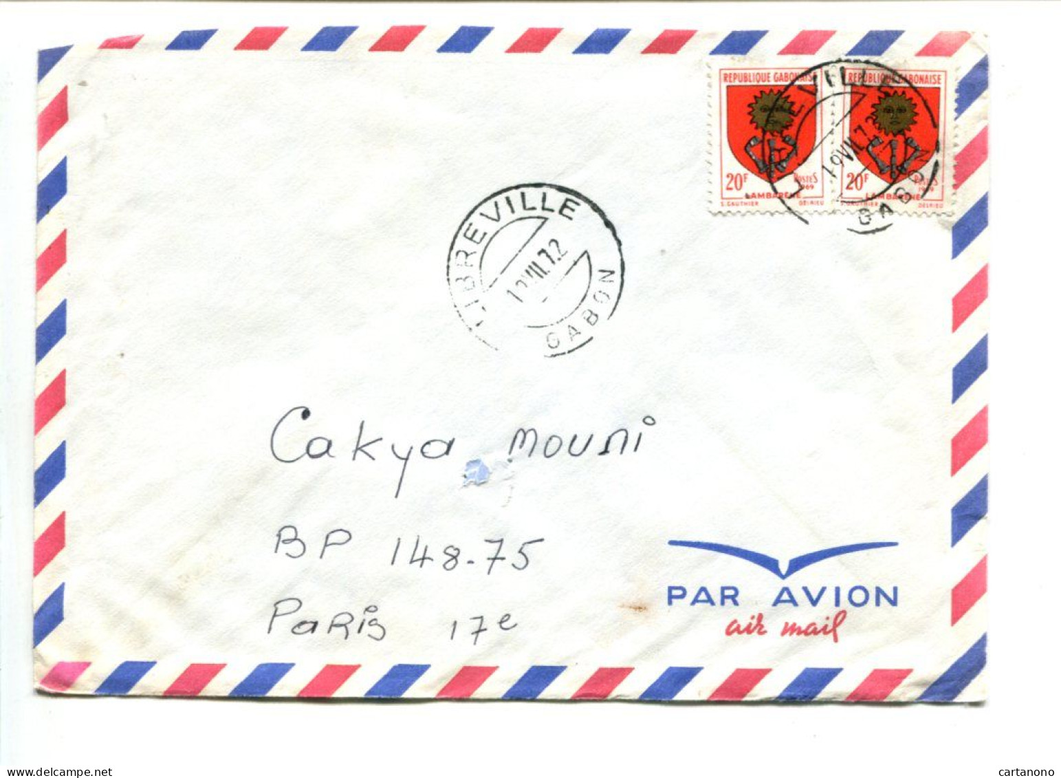 GABON - Affranchissement Sur Lettre - Blason - Gabón (1960-...)
