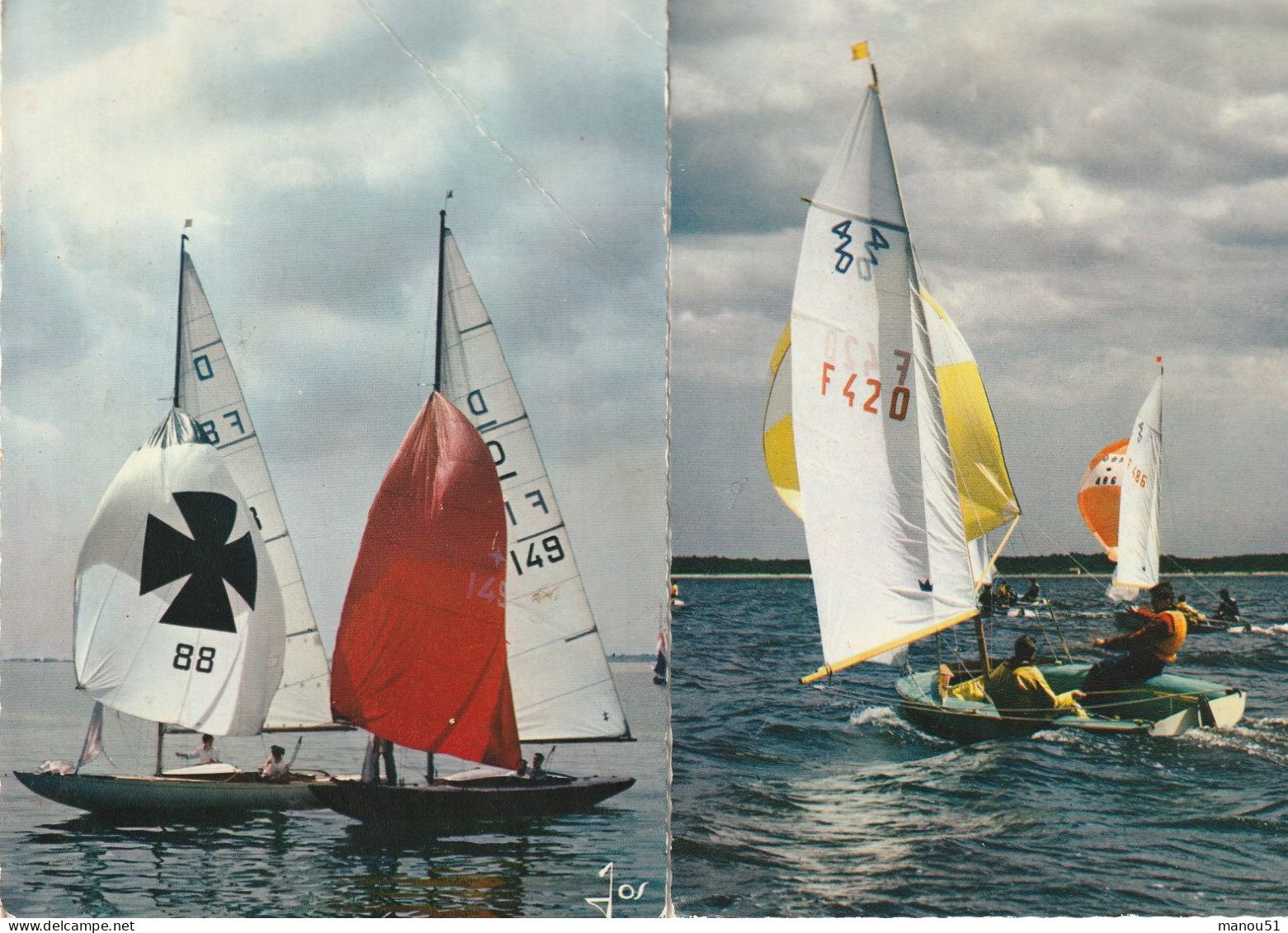 VOILE - 2 CPSM : Course De Dragons Avec Leur Spinnaker - Monotype De Régate En Plastique - Sailing