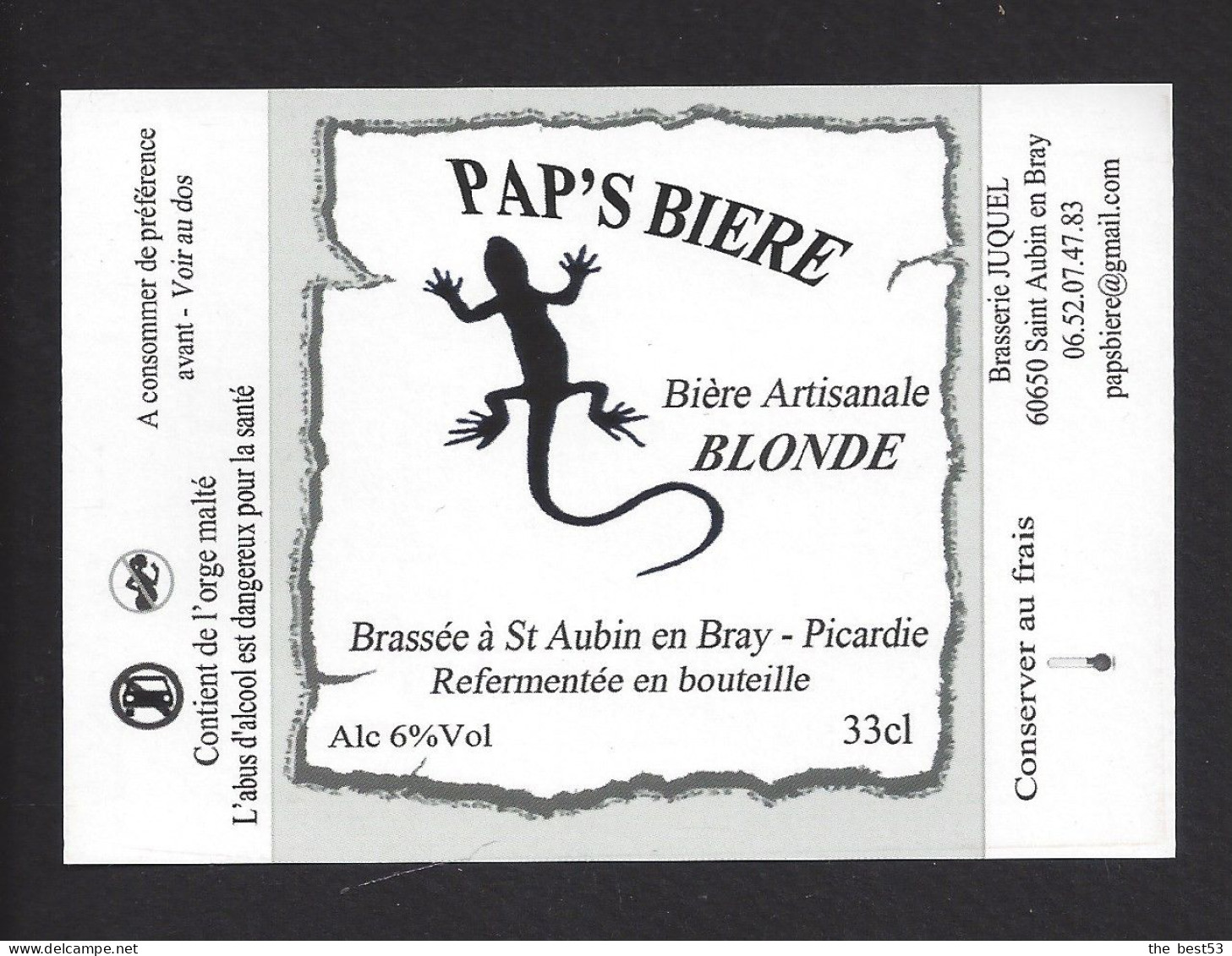 Etiquette De Bière Blonde  -  Pap's Bière -  Brasserie Juquel  à  Saint Aubin En Bray   (60) - Beer