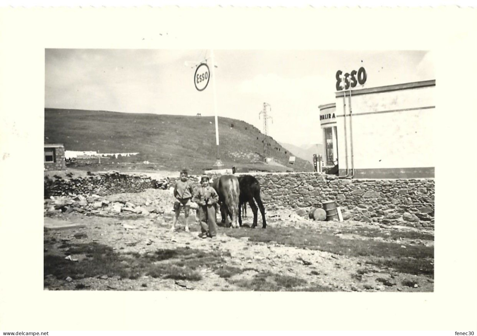 Photo 10.5 X 7.2 Andorre Port D' Envalira Juillet 1958 Station Service Esso - Luoghi
