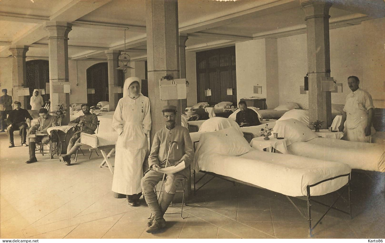 Le Mans * RARE Carte Photo 1915 * La Salle Bayard * Hôpital Militaire Infirmières Soldats Blessés - Le Mans