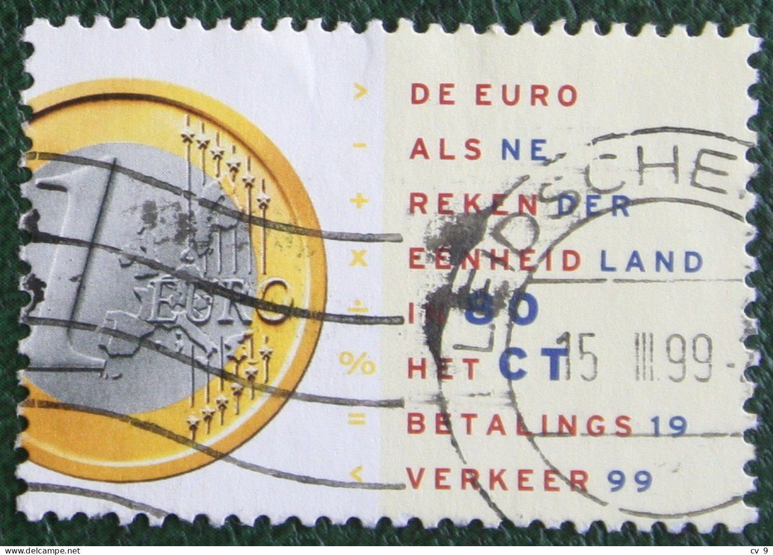 Euro Als Bancaire Rekeneenheid Coin Euro NVPH 1809 (Mi 1704) 1999 Gestempeld / USED NEDERLAND / NIEDERLANDE - Used Stamps