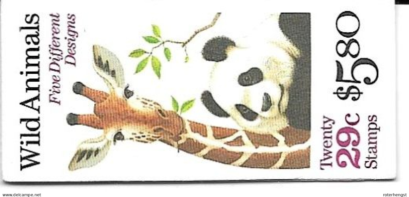 USA Mnh ** Booklet With Animal Stamps Panda Giraffe Pinguin Tiger Flamenco High Face Value 5,80 $ - 1981-...