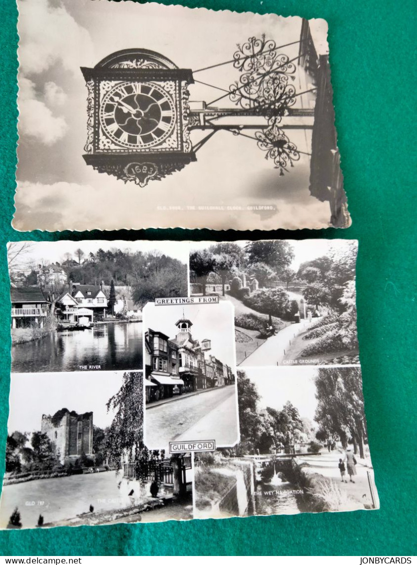 Guildford - Lot Of 2 Postcards.Multi View & Guildhall Click.#50 - Surrey