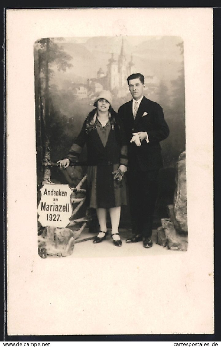 AK Mariazell, Ein Bürgerliches Ehepaar In Feiner Garderobe, 1927  - Other & Unclassified