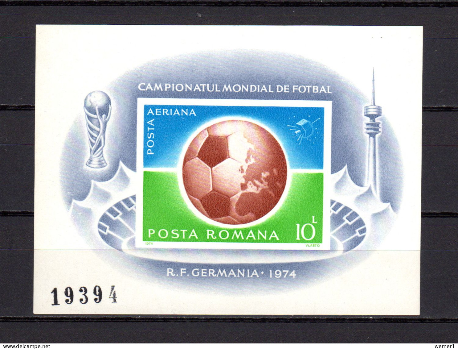 Romania 1974 Football Soccer World Cup, Space S/s Imperf. MNH -scarce- - 1974 – Westdeutschland