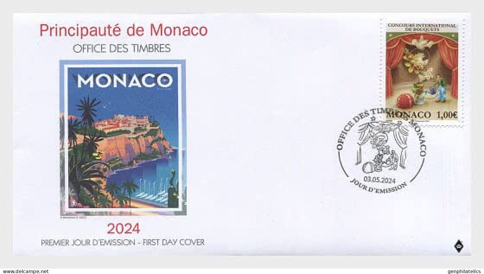 MONACO 2024 EVENTS International Bouquet Competition - Fine Stamp FDC - Nuovi