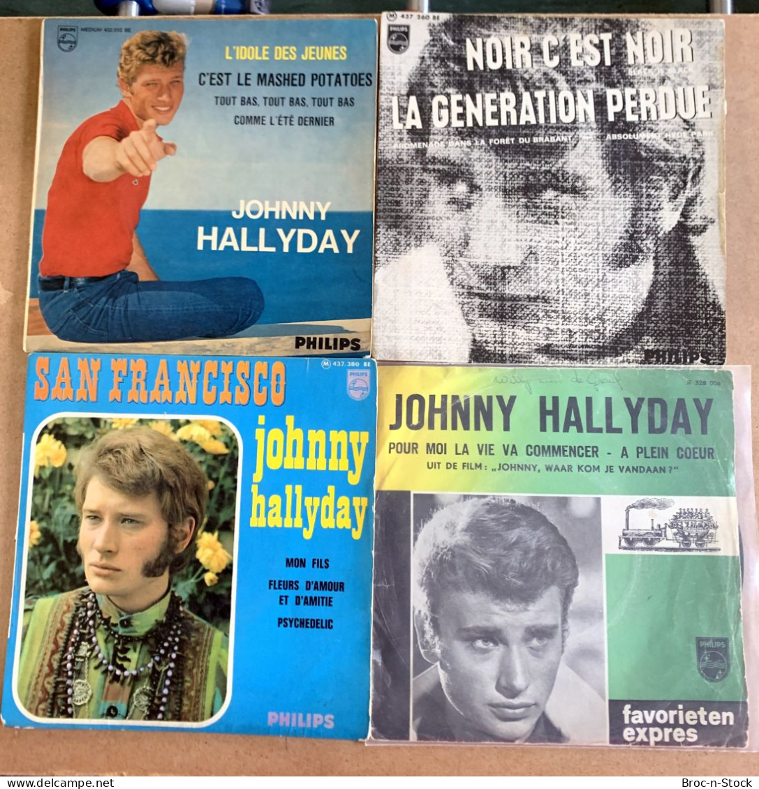 Disque Vinyle 45T - Johnny HALLYDAY ‎– Lot De 4 Disques - Disco & Pop