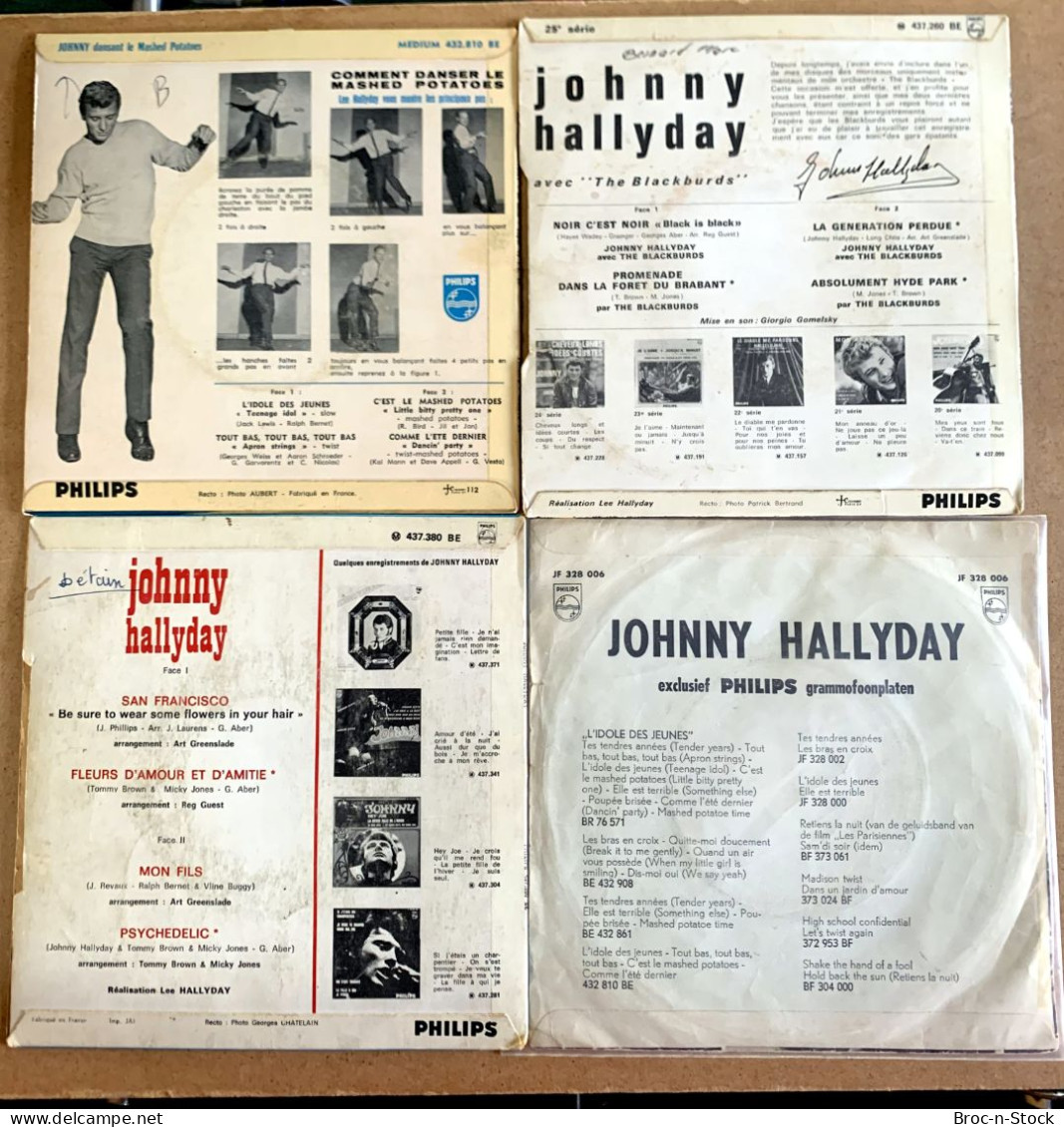 Disque Vinyle 45T - Johnny HALLYDAY ‎– Lot De 4 Disques - Disco & Pop