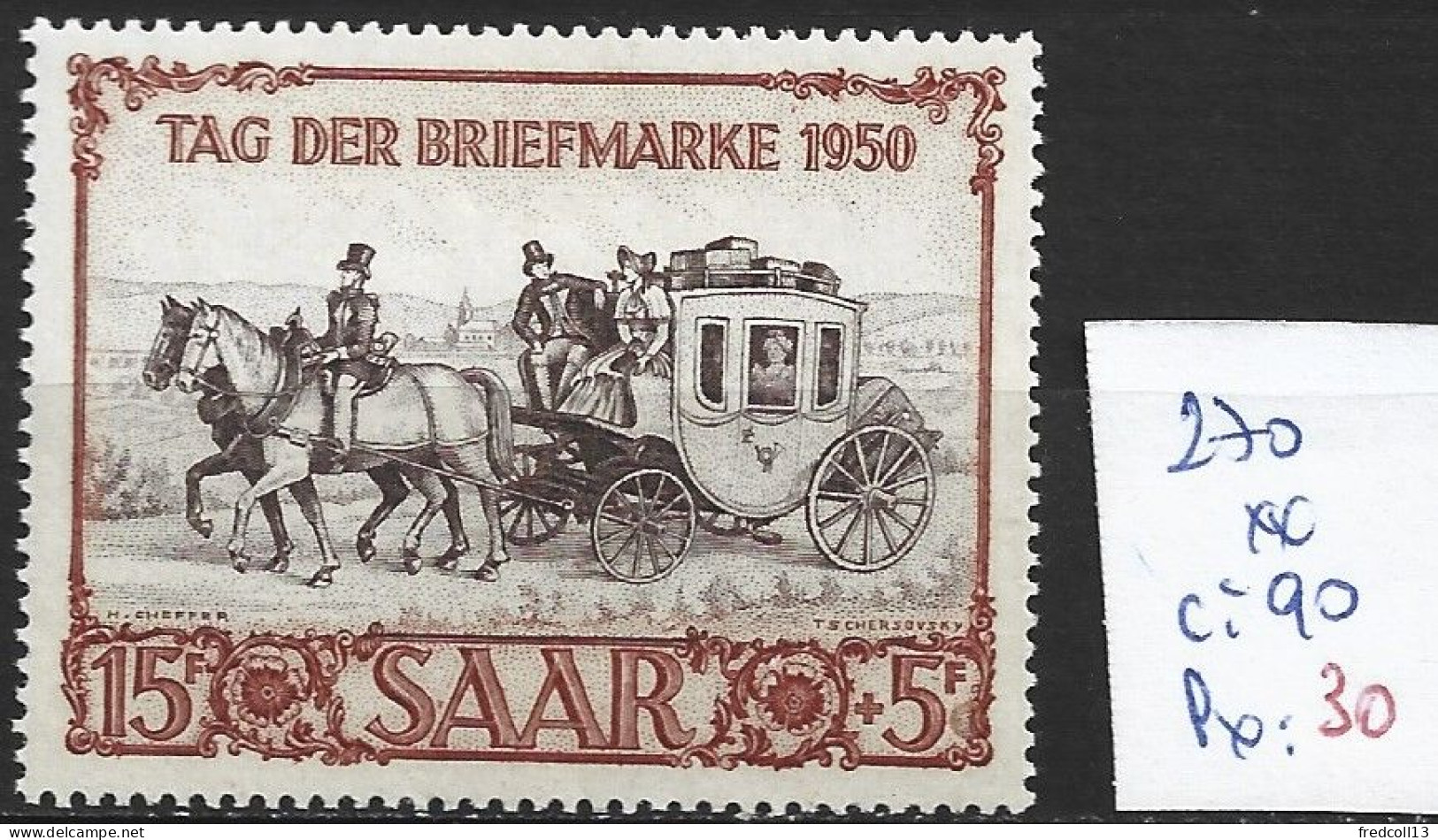 SARRE 270 ** Côte 90 € - Unused Stamps