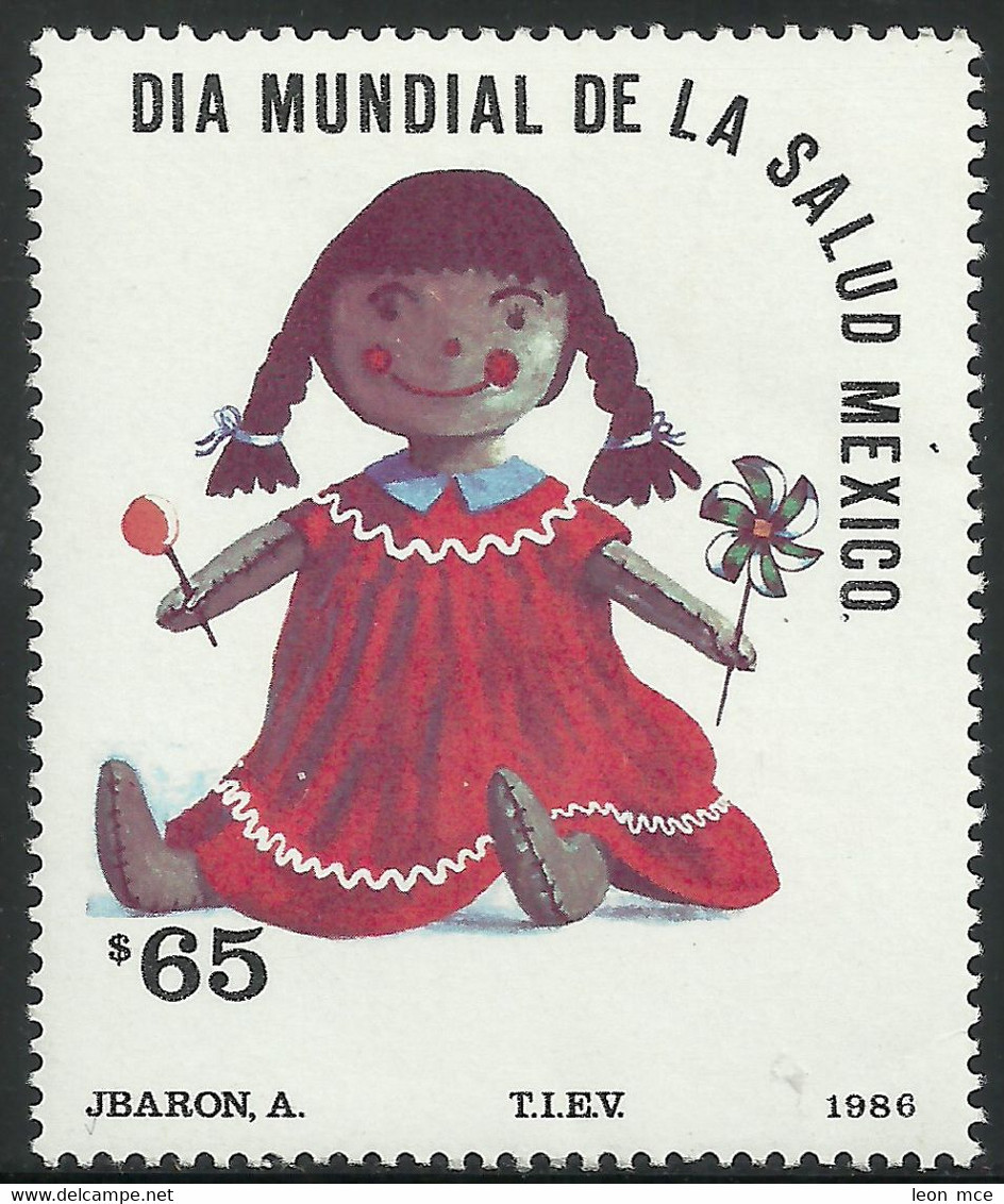 1986 MÉXICO, DÍA MUNDIAL DE LA SALUD Sc. 1436 MNH MUÑECA, WORLD HEALTH DAY, DOLL - México