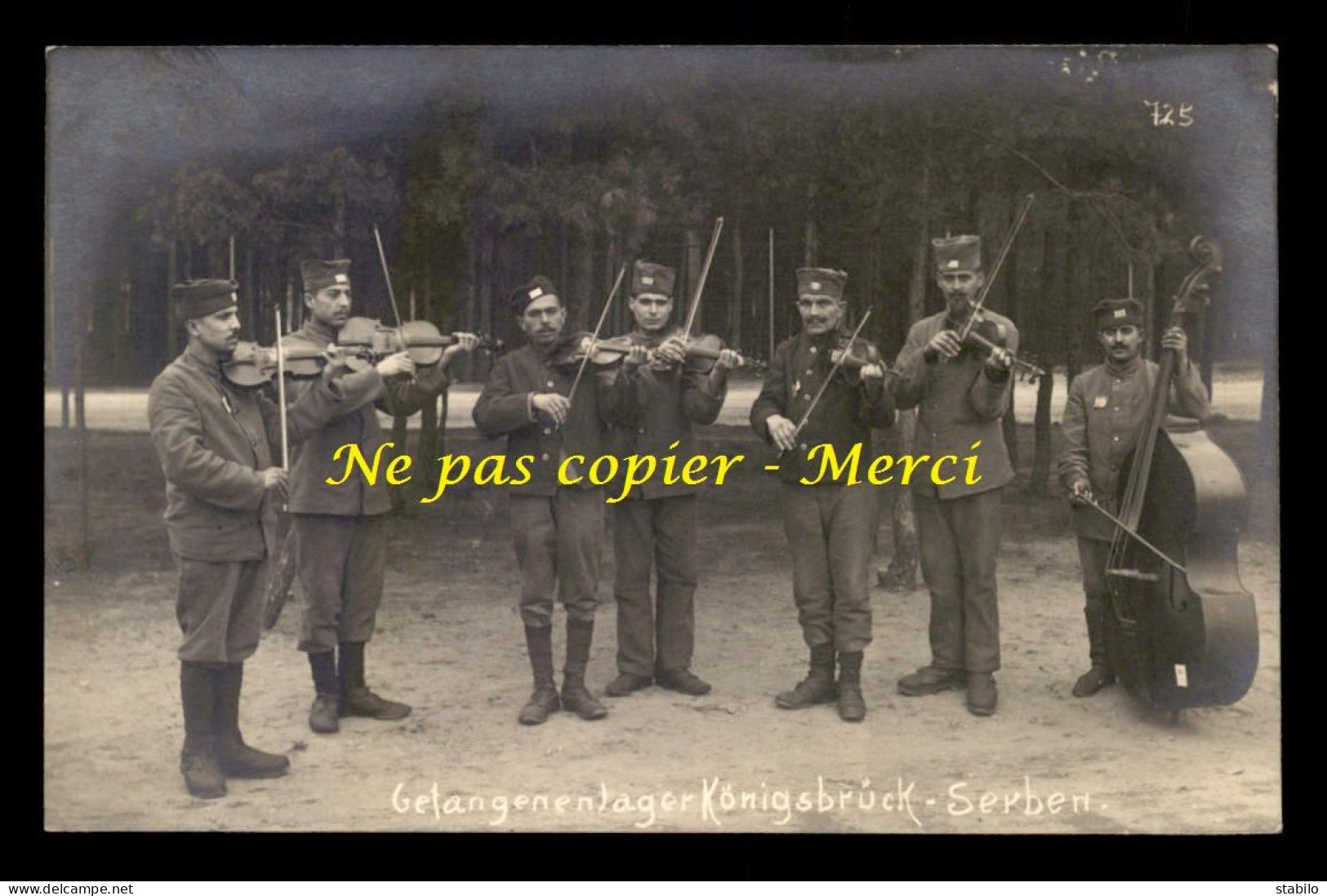 GUERRE 14/18 - ORCHESTRE SERBE AU CAMP DE KONIGSBRUCK - CARTE PHOTO ORIGINALE - Weltkrieg 1914-18