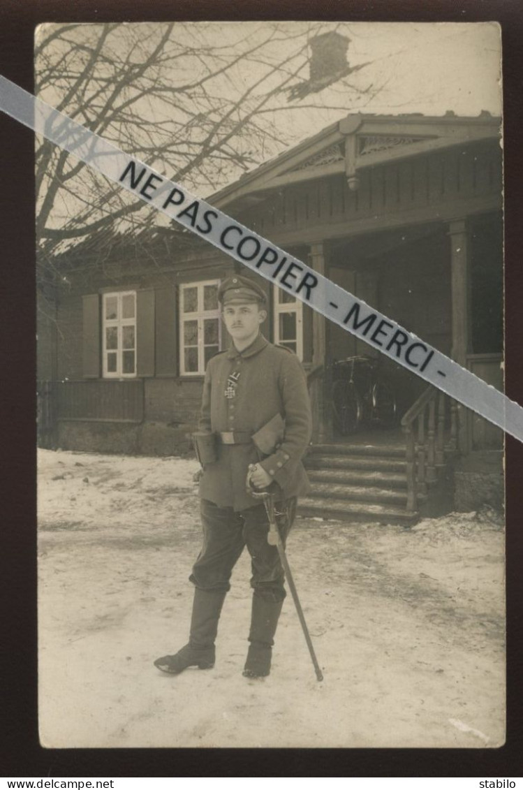 GUERRE 14/18 - FRONT RUSSE - SOLDAT DECORE DE LA CROIX DE FER - CARTE PHOTO ORIGINALE - War 1914-18