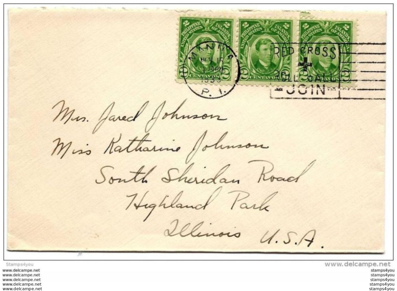239 - 38 - Enveloppe Envoyée De Manila Aux USA 1933 - Filipinas