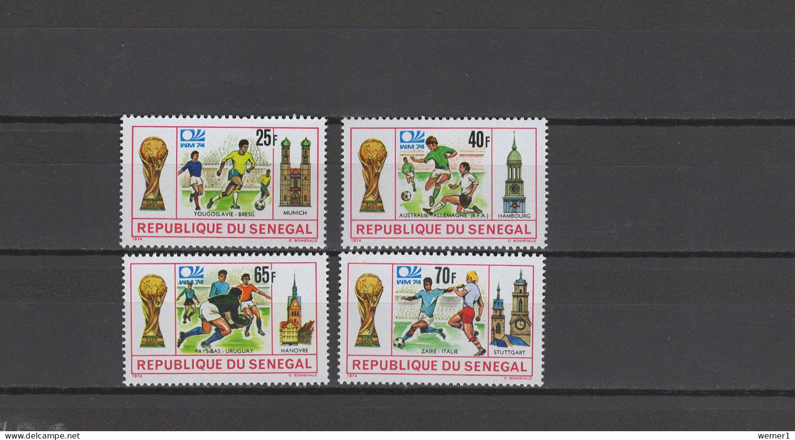 Senegal 1974 Football Soccer World Cup Set Of 4 MNH - 1974 – Allemagne Fédérale