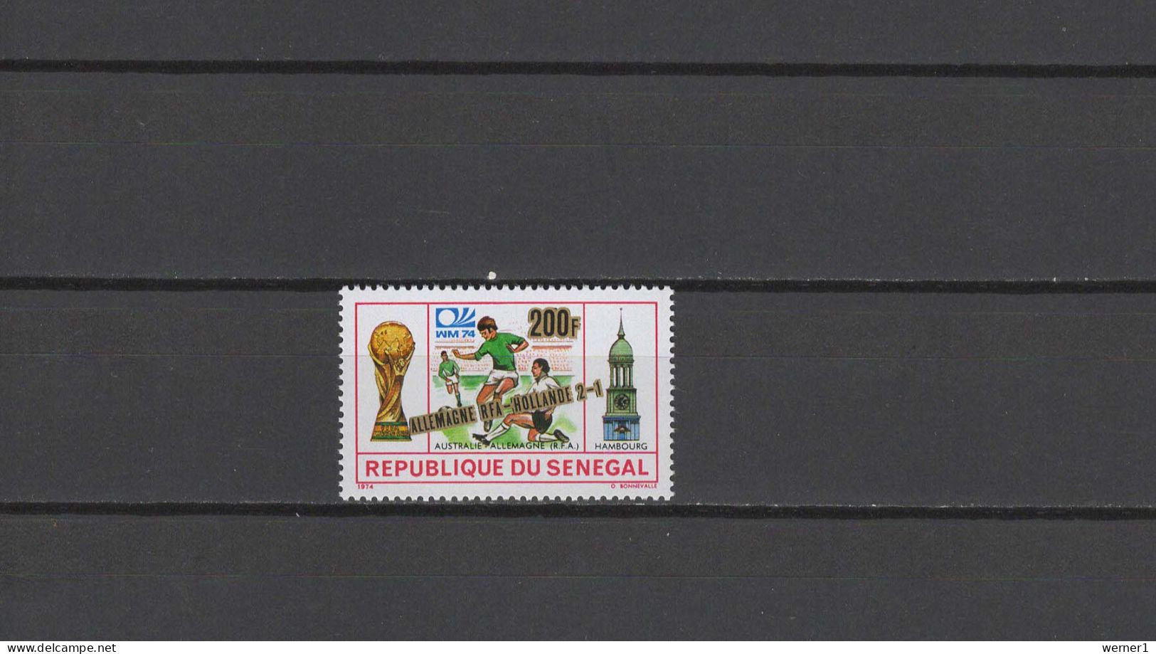 Senegal 1975 Football Soccer World Cup Stamp With Winner Overprint MNH - 1974 – West Germany
