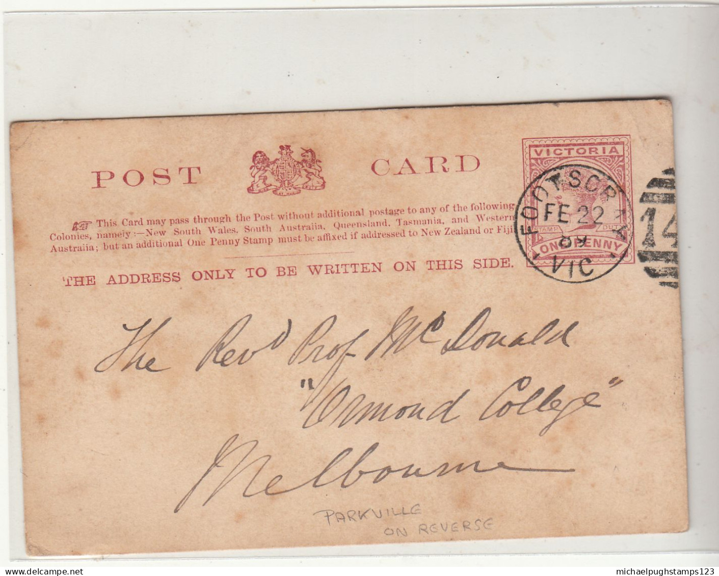 Victoria / Stationery / Postmarks - Autres & Non Classés