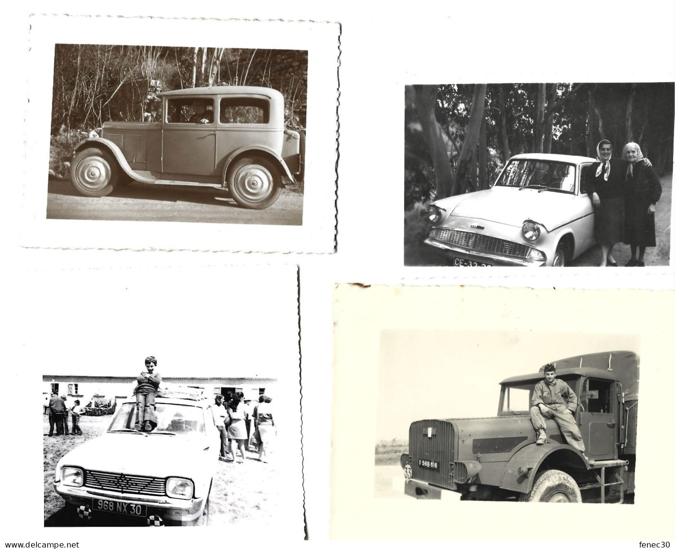 Lot De 4 Petites Photos Vieilles Voitures - Automobile