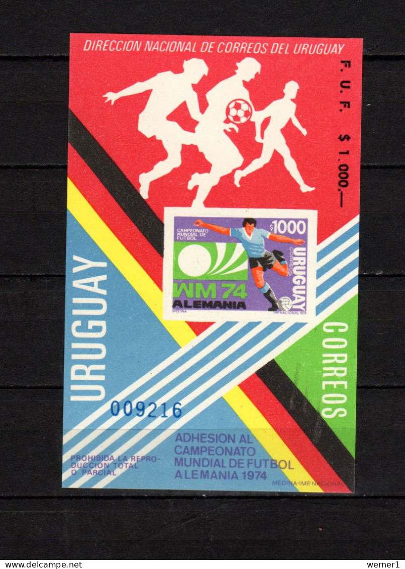 Uruguay 1974 Football Soccer World Cup S/s Imperf. MNH - 1974 – West Germany