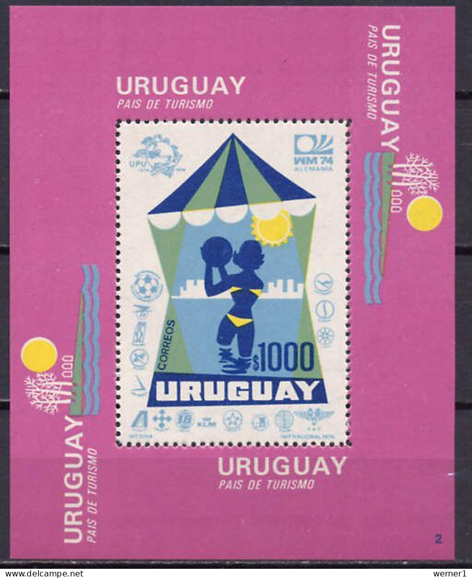 Uruguay 1974 Football Soccer World Cup S/s With "2" In Lower Right Corner MNH -scarce- - 1974 – Allemagne Fédérale