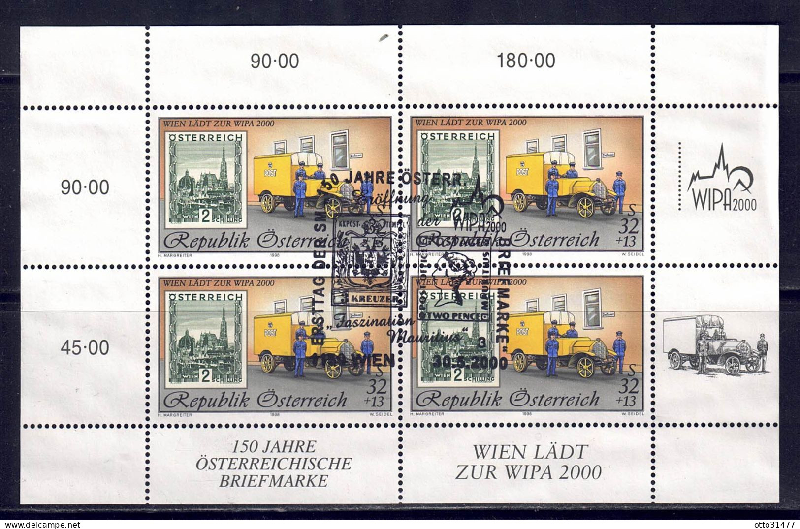 Österreich 1998 - WIPA, Klb. ANK-Nr. 2300, MiNr. 2270, Gestempelt / Used - Blocs & Hojas