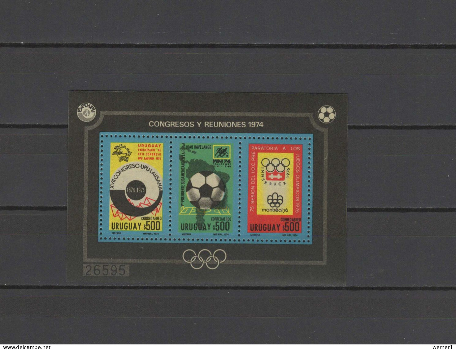 Uruguay 1974 Football Soccer World Cup, Olympic Games Montreal/Innsbruck, UPU S/s MNH -scarce- - 1974 – Allemagne Fédérale