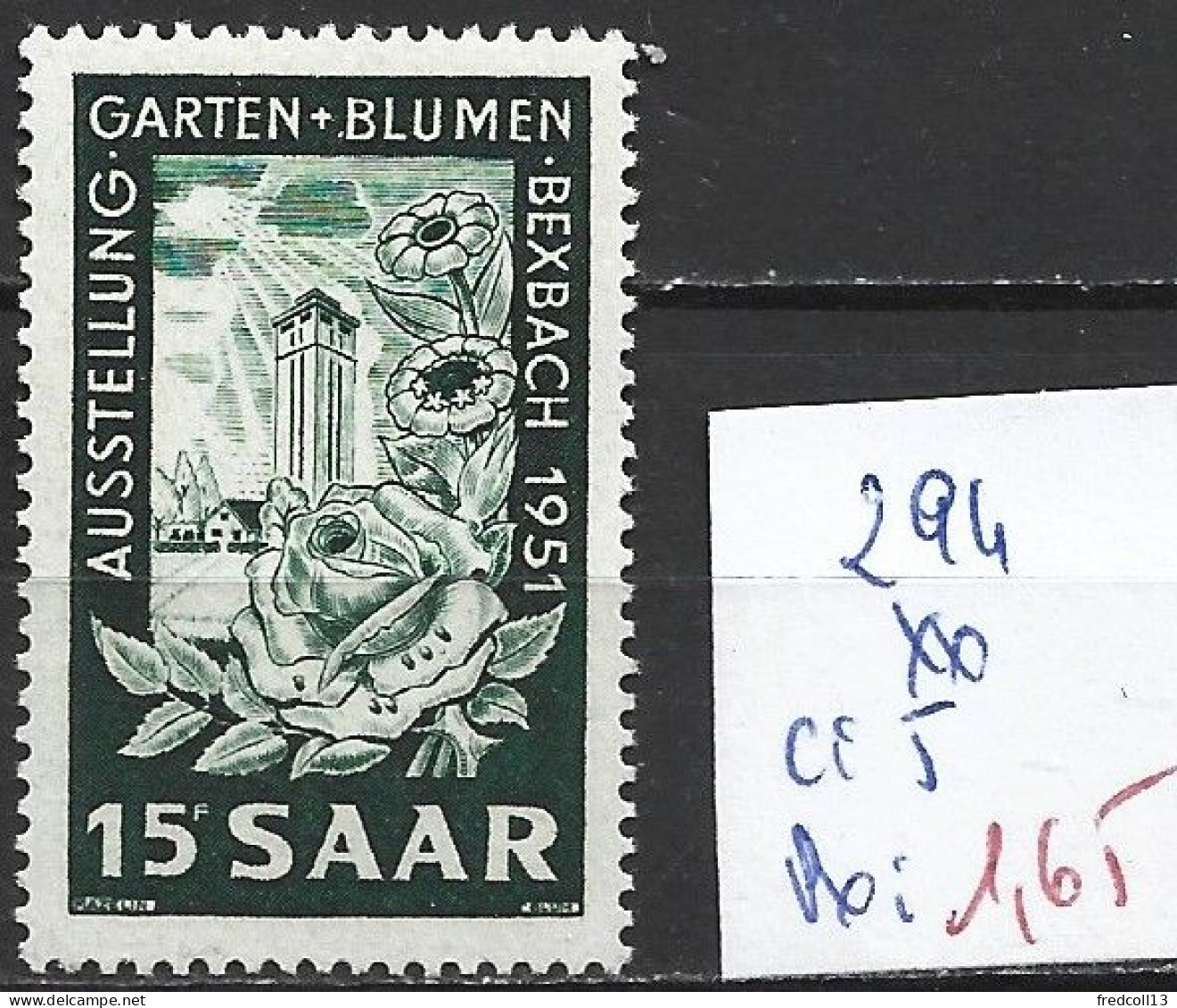 SARRE 294 ** Côte 5 € - Unused Stamps