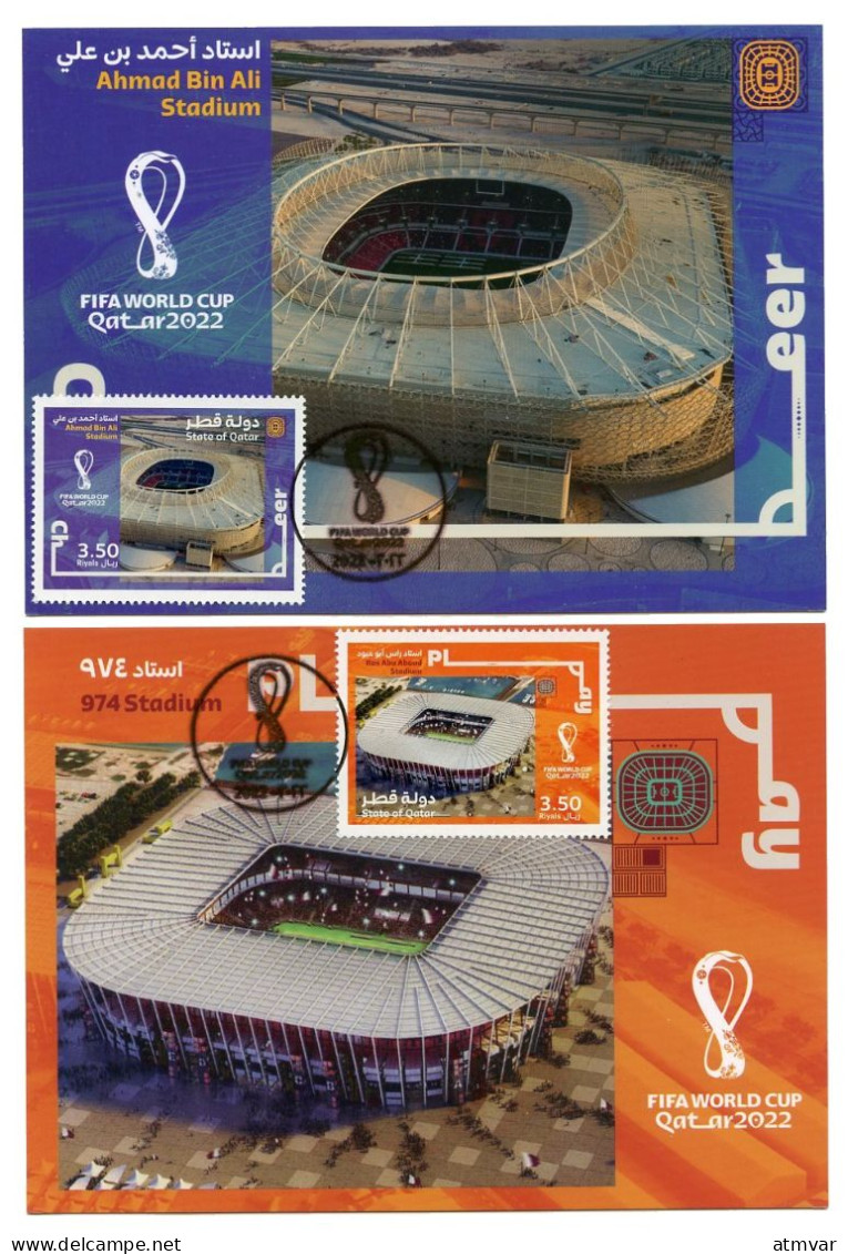 QATAR (2022) Carte S Maximum Cards - FIFA WORLD CUP QATAR 2022 Stadiums Football, Futbol, Fußball - Set Of 8 - Qatar