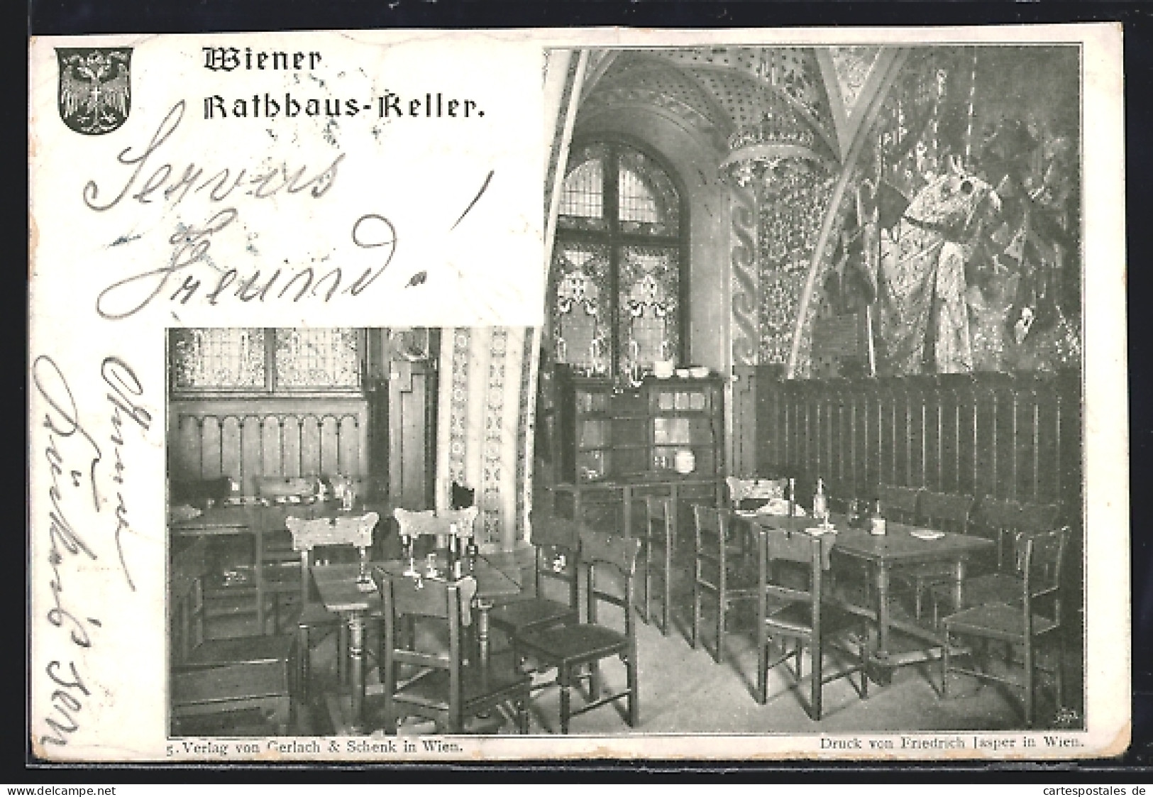 AK Wien, Restaurant Rathhaus-Keller, Gästezimmer  - Autres & Non Classés