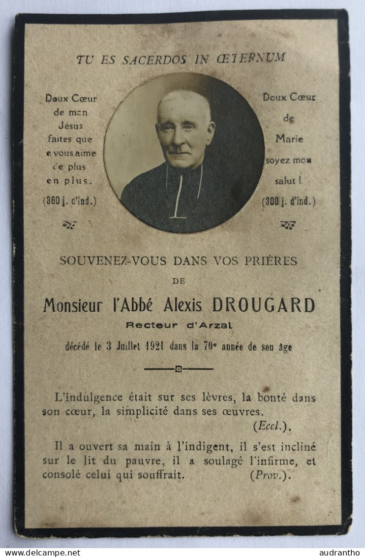 Faire Part De Décès Avec Photo - Abbé Alexis DROUGARD Recteur D'Arzal 1851-1921 - Overlijden