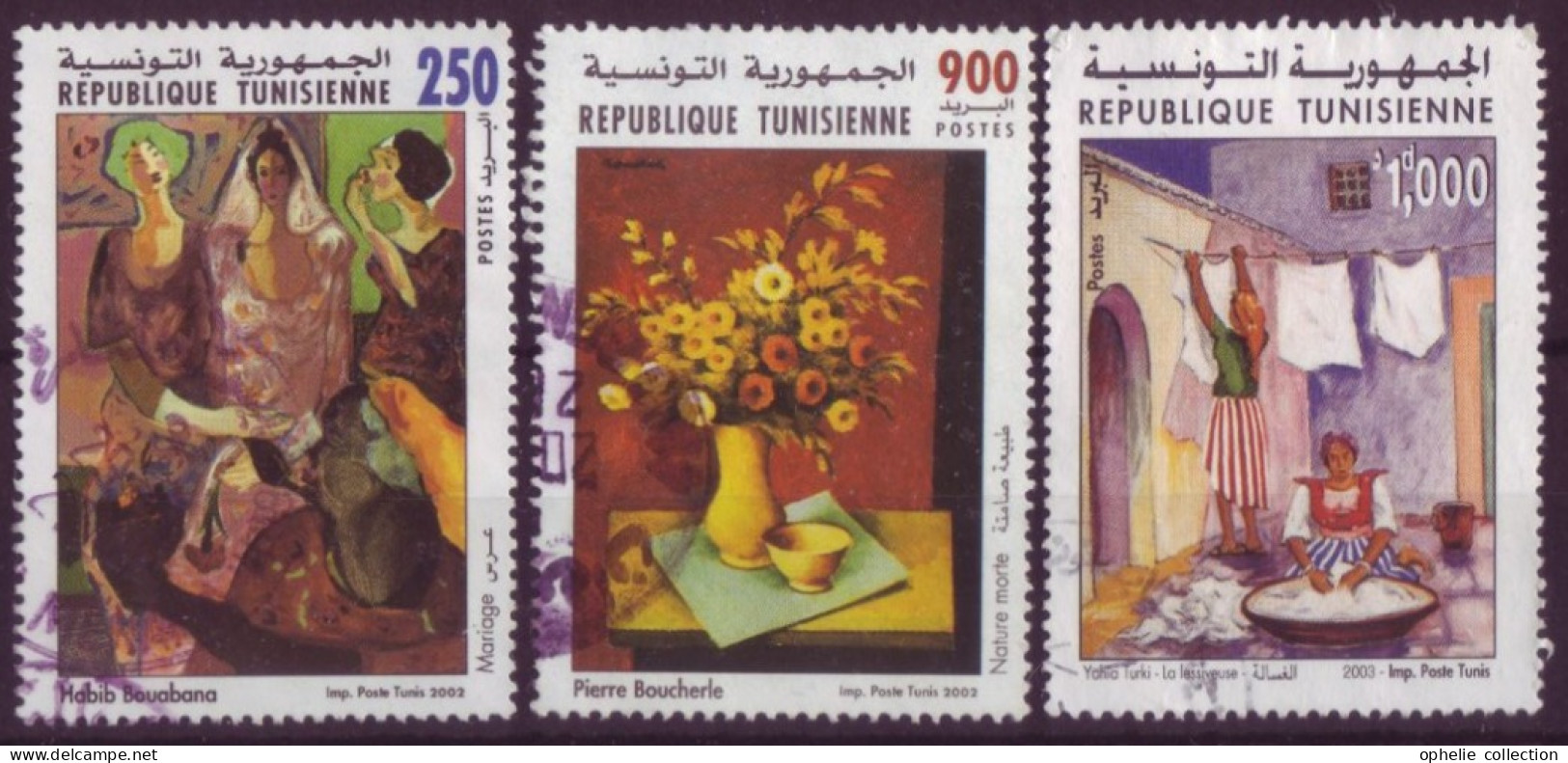 Afrique - Tunisie - Tableaux - 3 Timbres Différents - 7308 - Tunesien (1956-...)