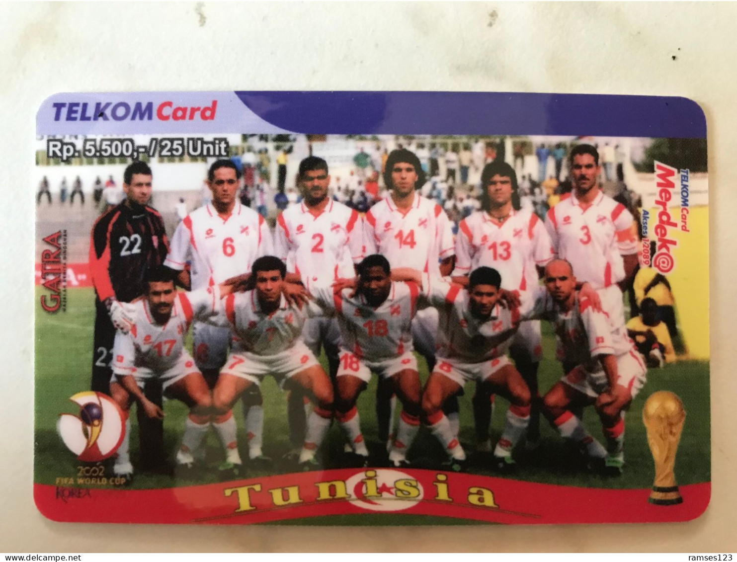 TELKOM  CARD INDONESIA    FOOTBALL TEAM  TUNISIA - Indonesien