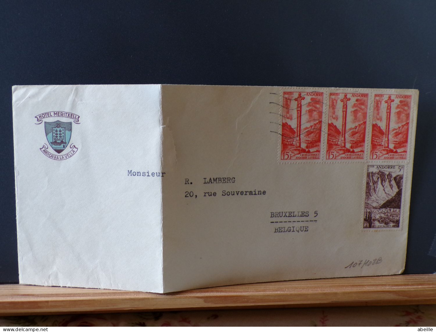 107/108B   LETTRE   ANDORRE  POUR LA BELG. - Lettres & Documents