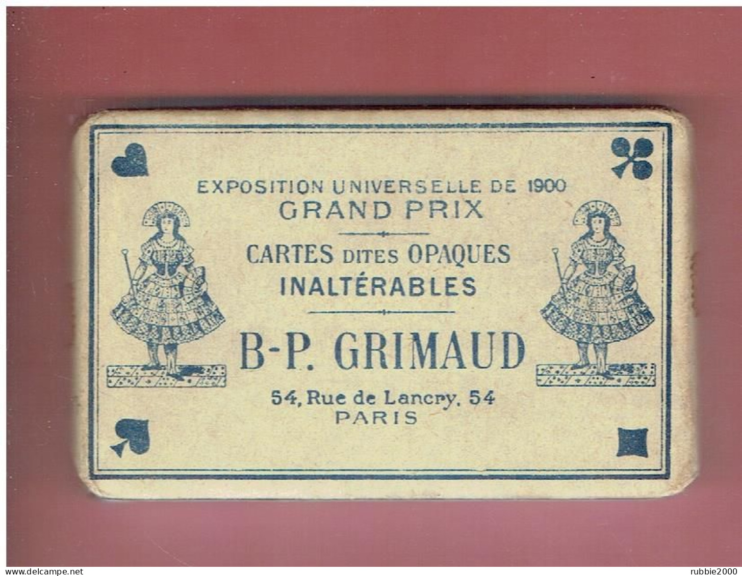 ANCIEN JEU DE 32 CARTES A JOUER GRIMAUD 54 RUE DE LANCRY A PARIS EXPOSITION UNIVERSELLE DE 1900 - 32 Cartas