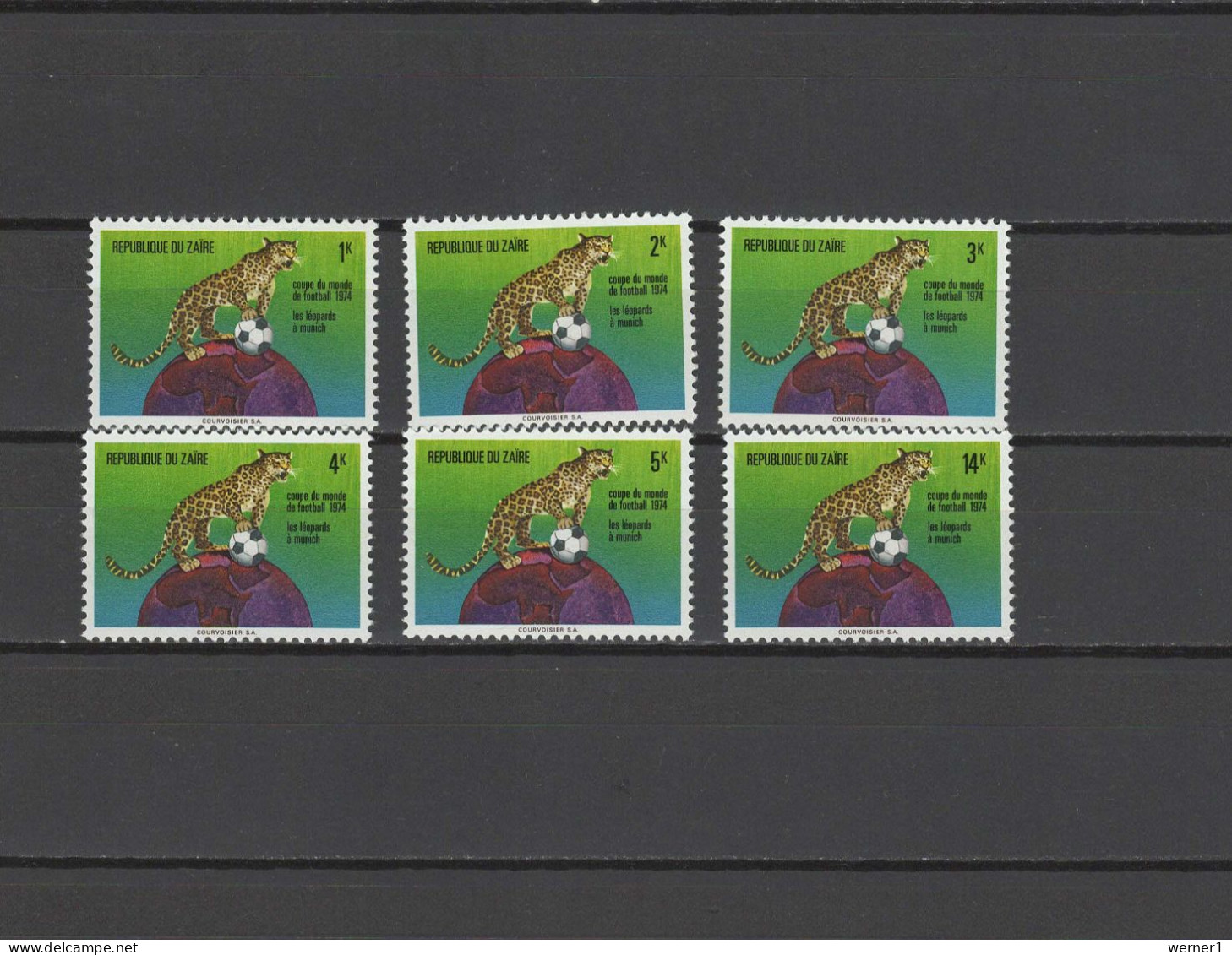 Congo Zaire 1974 Football Soccer World Cup Set Of 6 MNH - 1974 – Germania Ovest