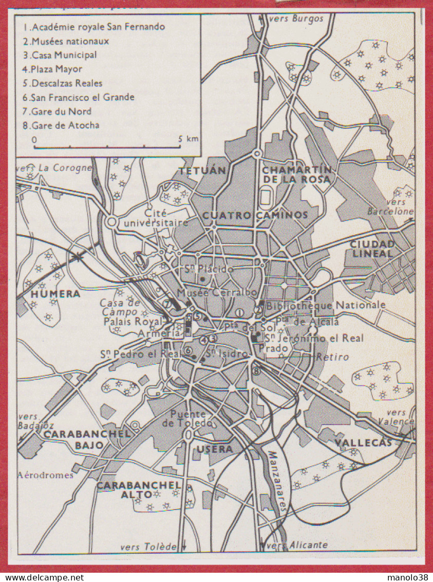 Plan De Madrid. Espagne. Larousse 1960. - Historical Documents