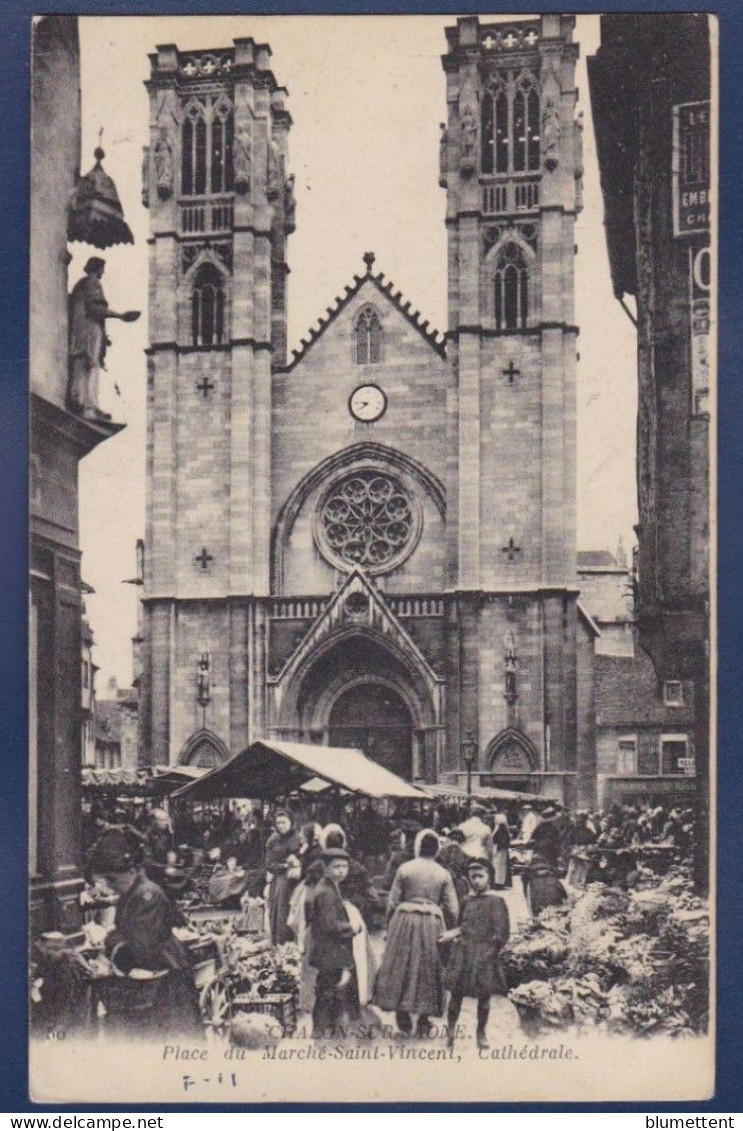 CPA 1 Euro Thème Marché Market Prix De Départ 1 Euro Circulé Chalon Sur Saone - Street Merchants