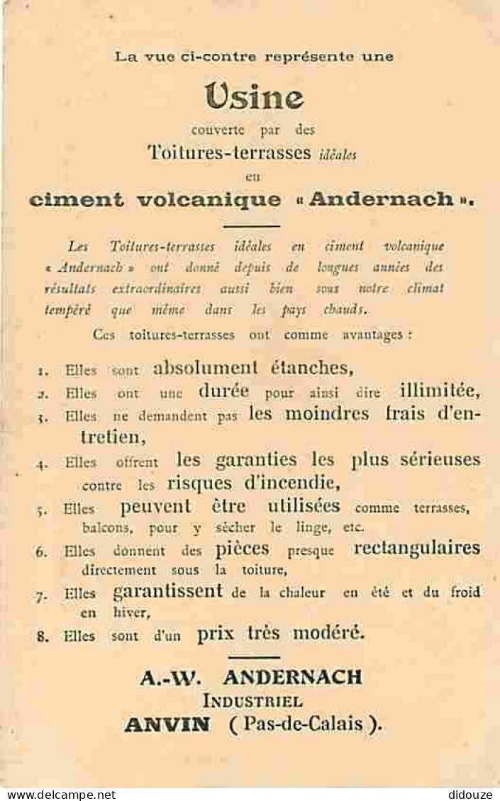 62 - Anvin - Carte Usines A W Andernach - Usine - Animé - Au Dos Description Du Produit Ciment Volcanique Andernach - CP - Sonstige & Ohne Zuordnung