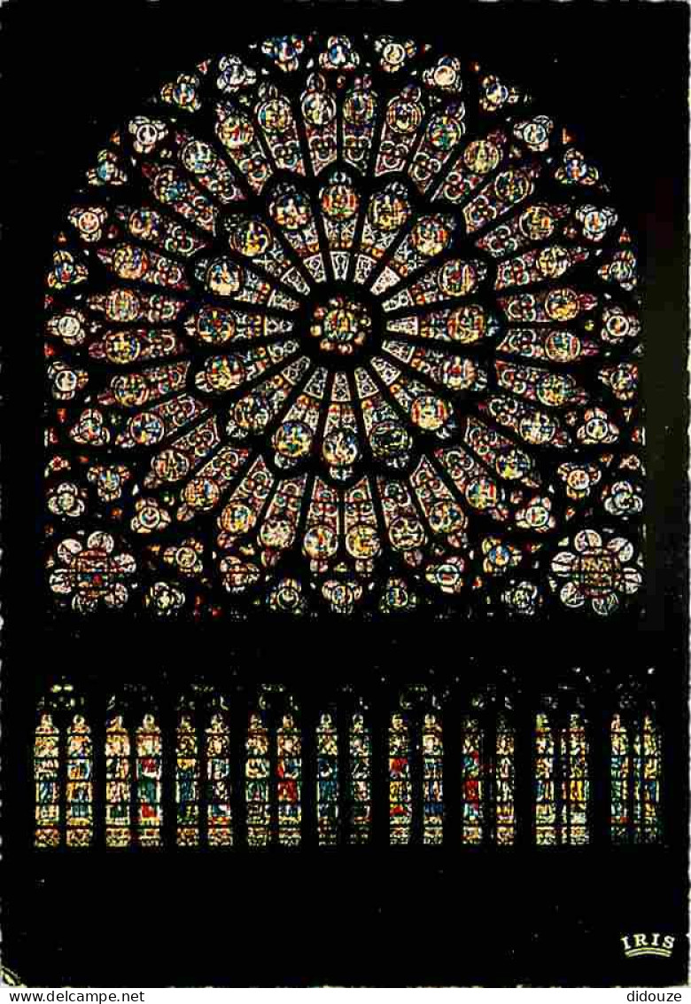 Art - Vitraux Religieux - Paris - Cathédrale Notre Dame - La Rosace Nord - CPM - Voir Scans Recto-Verso - Quadri, Vetrate E Statue