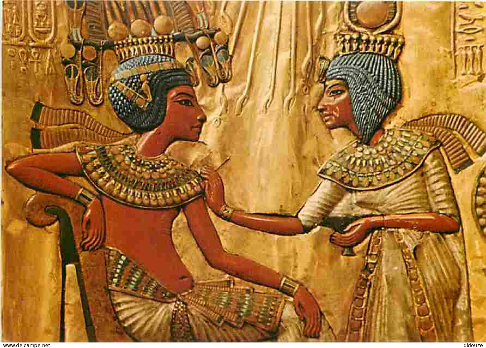 Art - Antiquités - Egypte - Scene On The Back Of King Tut-Ankh-Amen's Throne - CPM - Voir Scans Recto-Verso - Antiquité