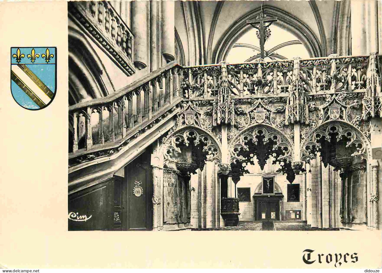 10 - Troyes - Intérieur De L'Eglise De La Madeleine - Le Jubé - Blasons - Mention Photographie Véritable - Carte Dentelé - Troyes