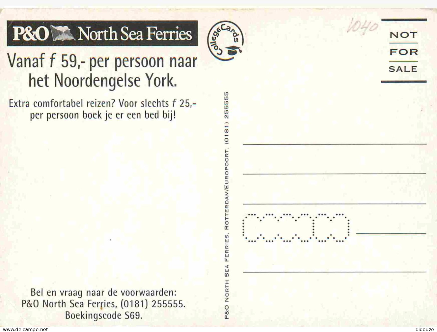 Animaux - Chèvres - Carte Publicitaire Pour Les Ferry De La Compagnie P O Northe Sea Ferries - Bateaux - CPM - Voir Scan - Otros & Sin Clasificación