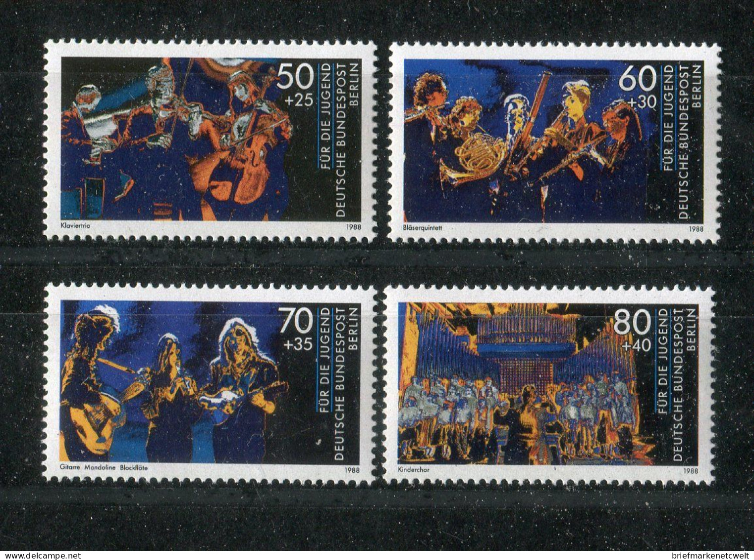 "BERLIN" 1988, Mi. 807-810 "Jugend Musiziert" ** (B1210) - Nuevos