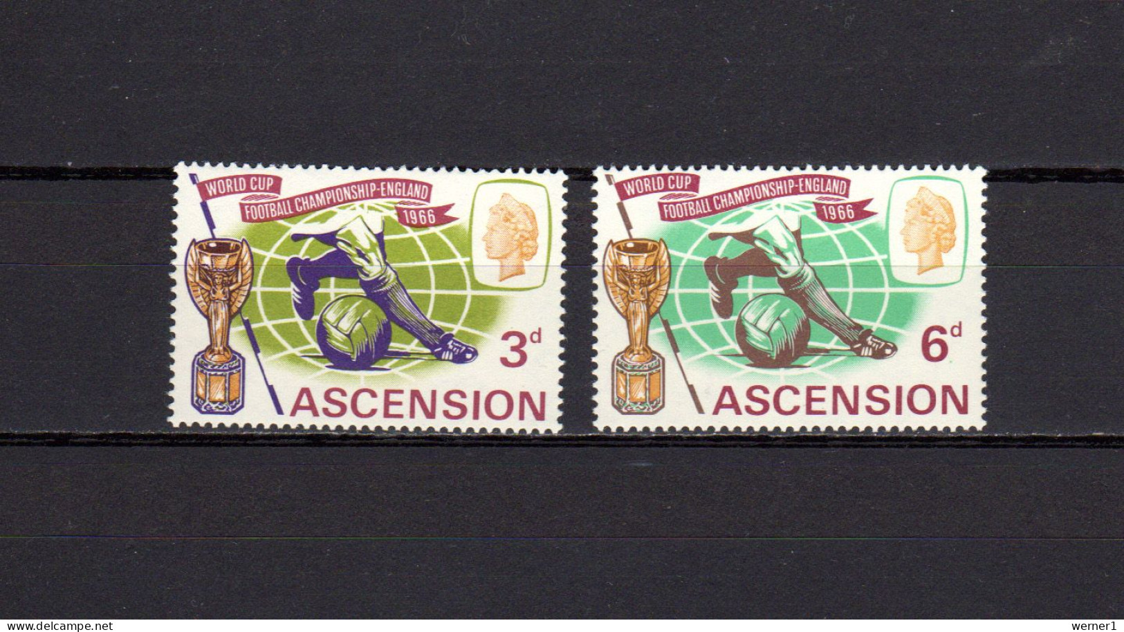 Ascension Island 1966 Football Soccer World Cup Set Of 2 MNH - 1966 – Angleterre