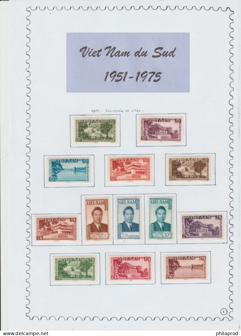 South VIETNAM -1 COUNTRY  COLLECTION 1951-1975 -On 46  Thin  Pages Hinged *MH - See 46  Scans - Viêt-Nam