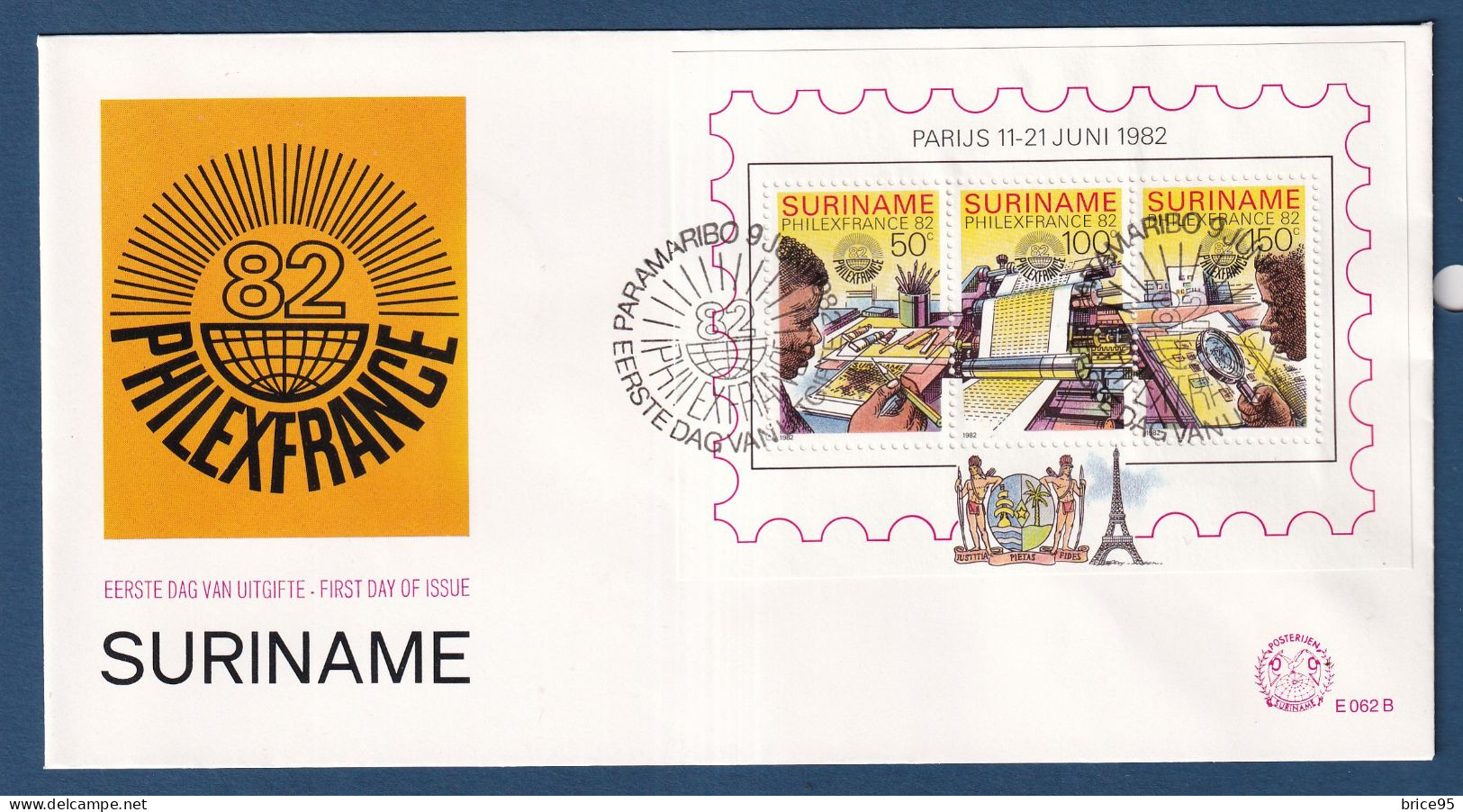 Surinam - FDC - Premier Jour - PhilexFrance 82 - 1982 - Suriname