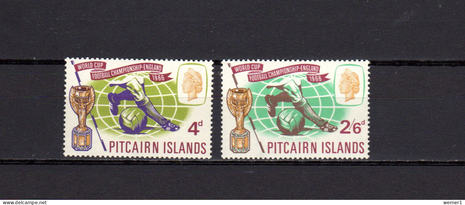 Pitcairn 1966 Football Soccer World Cup Set Of 2 MNH - 1966 – Angleterre