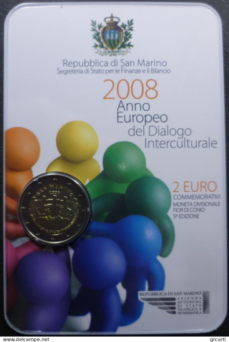 San Marino - 2 Euro 2008 - Anno Europeo Del Dialogo Interculturale - KM# 487 - San Marino