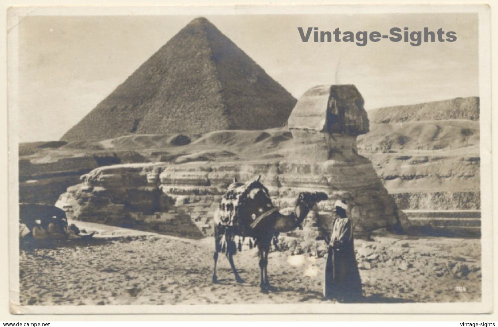 Egypt: Sphinx & Pyramids Of Gizeh - Cheops / Camel (Vintage RPPC 1933) - Guiza